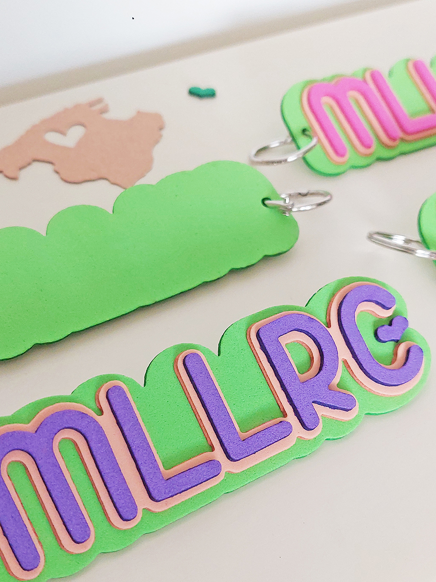Ansicht 3 von Schlüsselband / Schlüsselanhänger „MLLRC mit Herz“ MOOSGUMMI