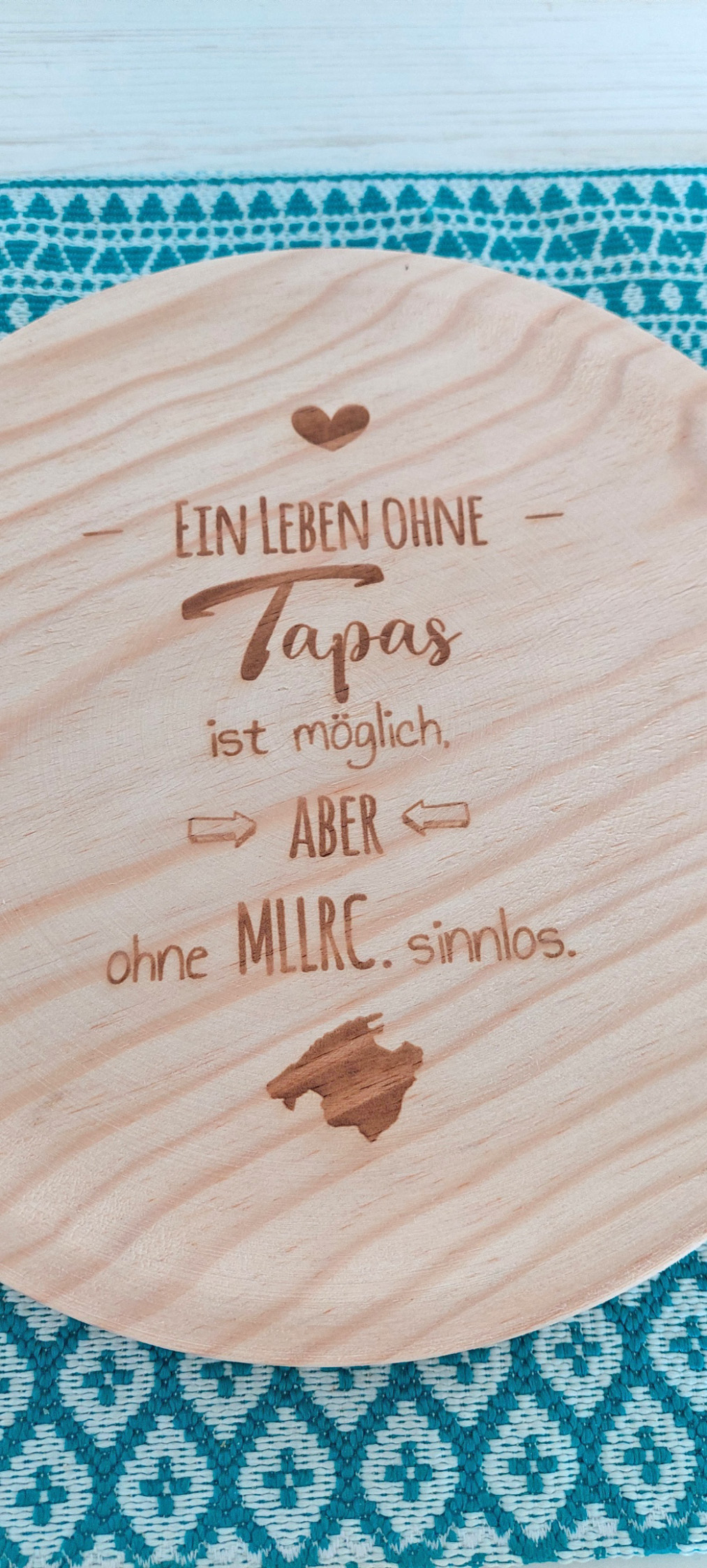 Ansicht 4 von Tapasteller 24 cm „Liebe Vino MLLRC“ Mallorca