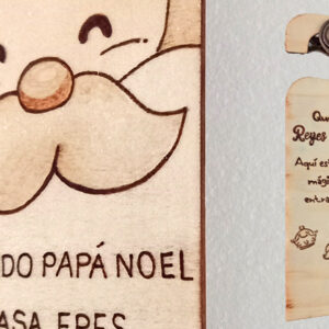 Türschild "Papá Noel" & "Reyes Magos" - Brandmalerei