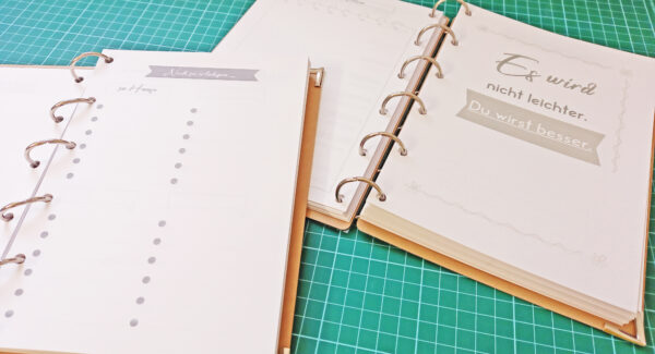 Notizbuch SPRUCHSEITE & ERLEDIGUNGSSEITE