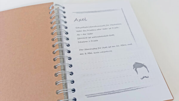 Notizbuch individuelle Seite