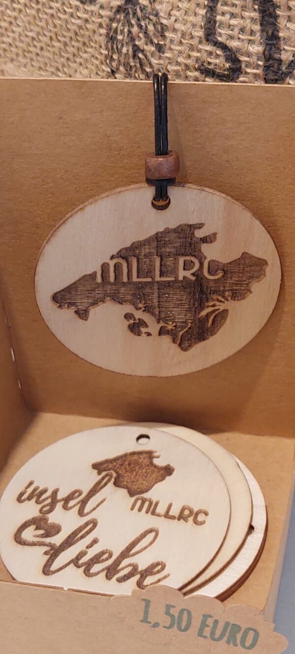 Runder Holzanhänger „Inselliebe / MLLRC“