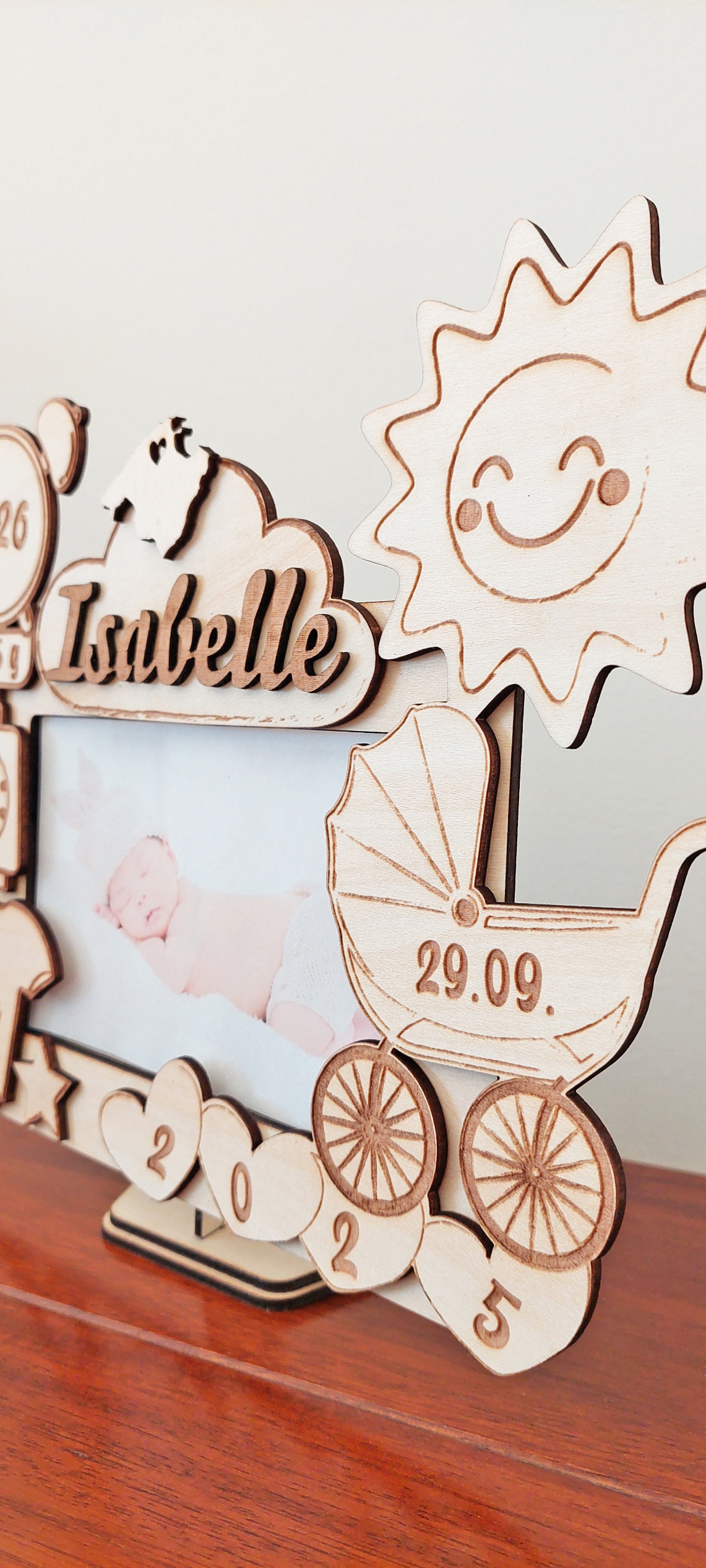 Fotorahmen Bilderrahmen Geburtsrahmen personalisiert