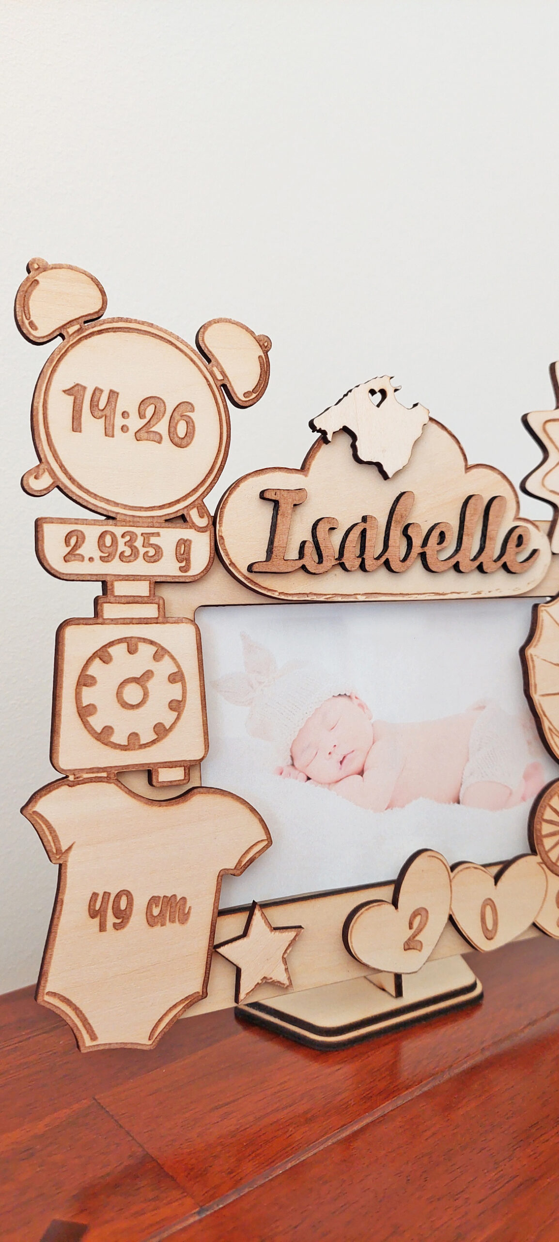 Fotorahmen Bilderrahmen Geburtsrahmen personalisiert