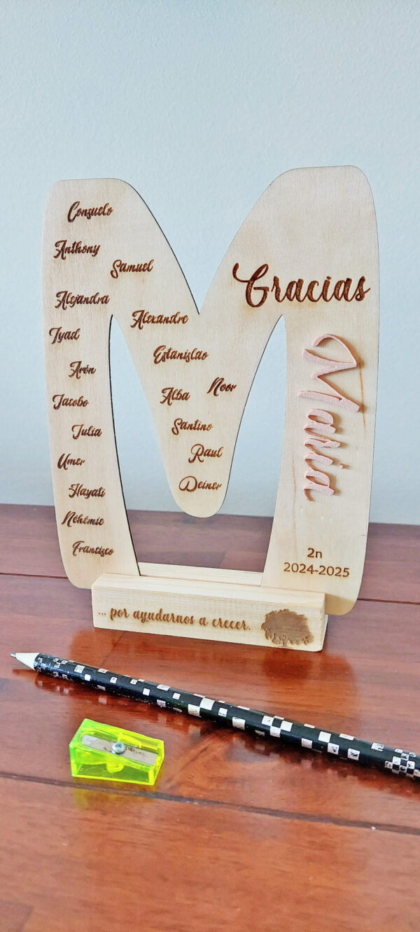 Buchstabe "GRACIAS" für Lehrer und Lehrerinnen