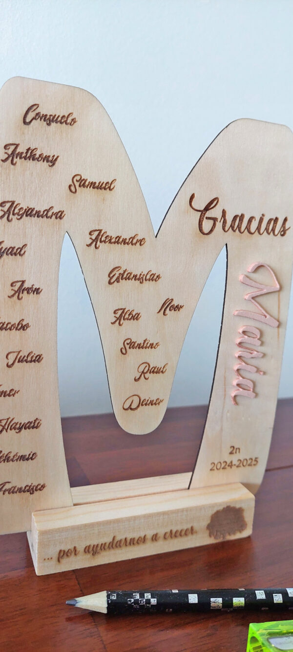Buchstabe "GRACIAS" für Lehrer und Lehrerinnen