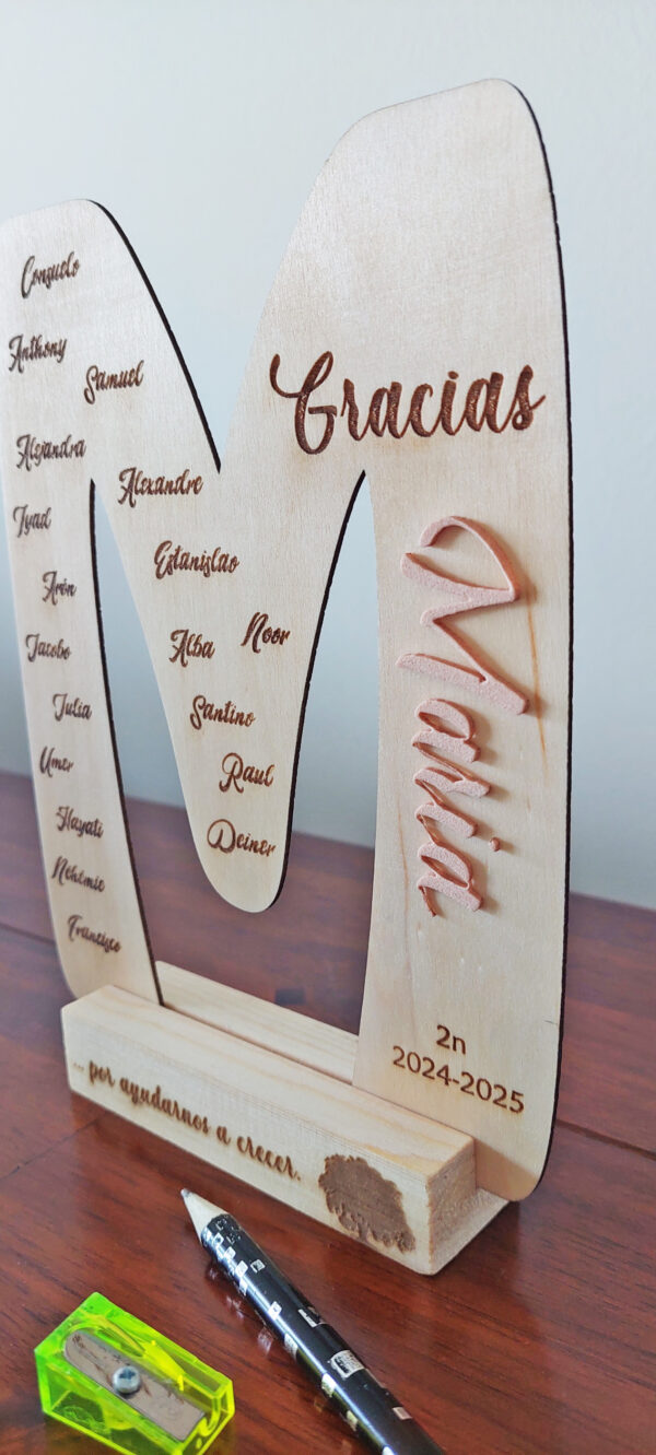 Buchstabe "GRACIAS" für Lehrer und Lehrerinnen