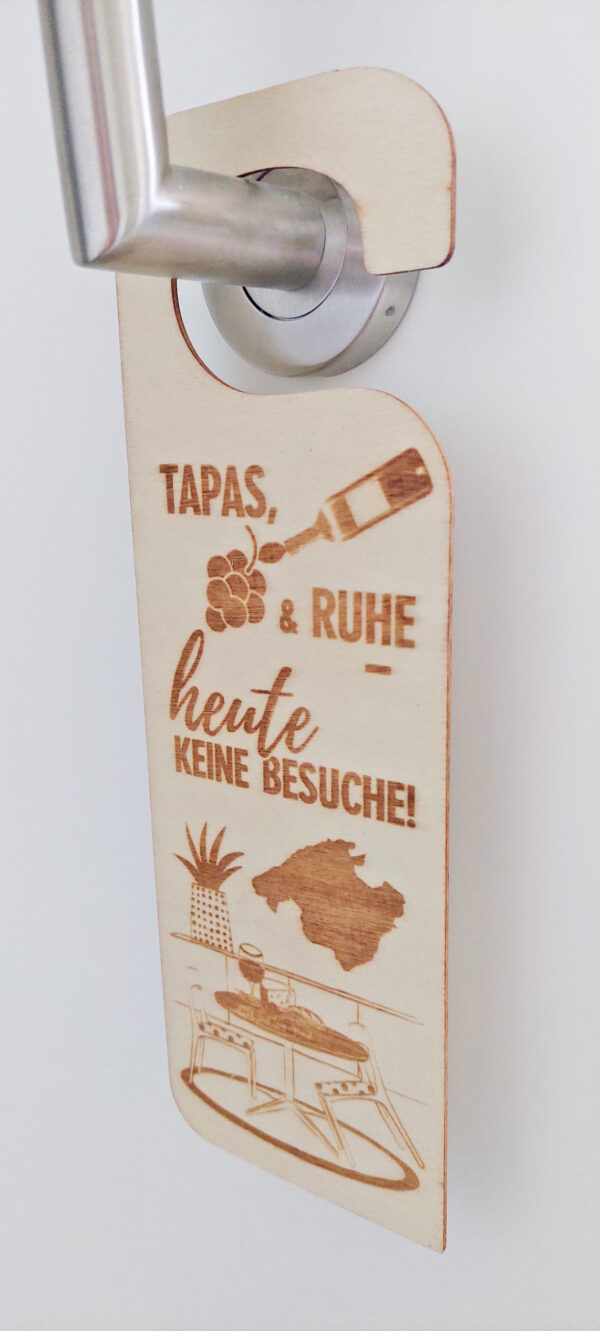 Beidseitiger Türanhänger aus Holz mit Mallorca-Sprüchen