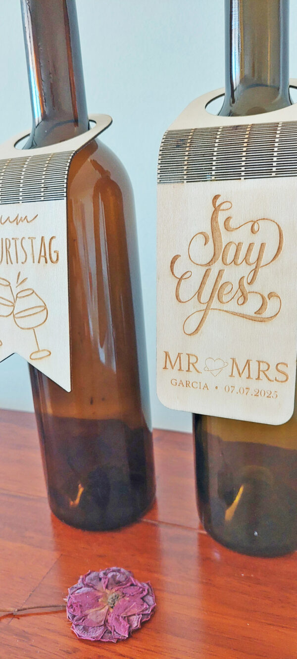 Weinflasche Anhänger Flaschenanhänger Hochzeit