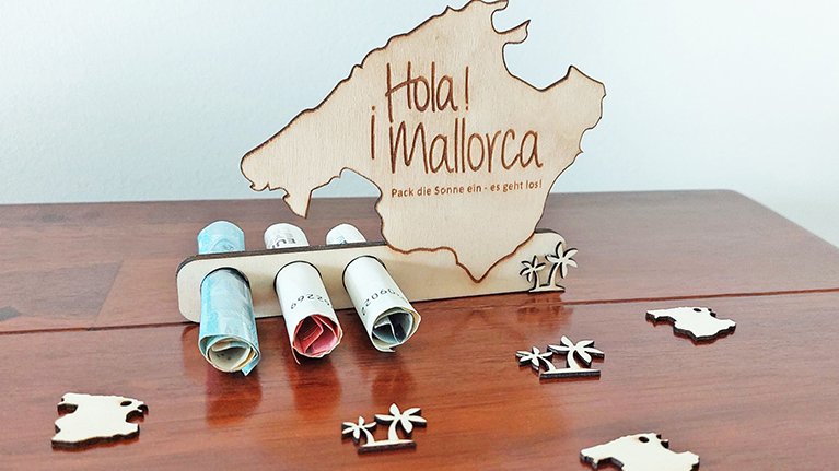 Mallorca zum Verschenken – Gutscheinständer