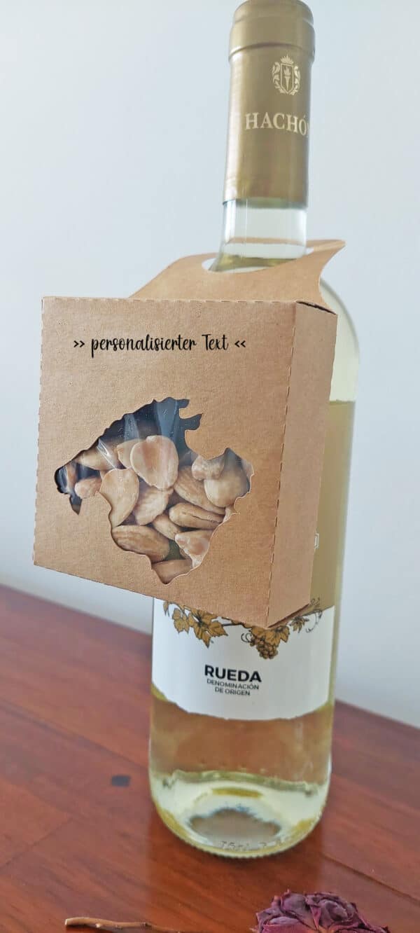 Weinflasche Box Weinflaschenbox Anhänger Mandeln