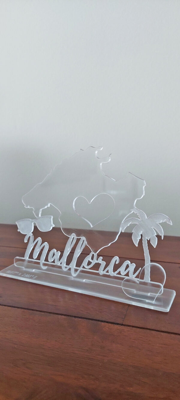 Acryl-Aufsteller Mallorca – moderne Deko mit Lasergravur, Geschenkidee & Highlight für Zuhause oder Ferienhaus