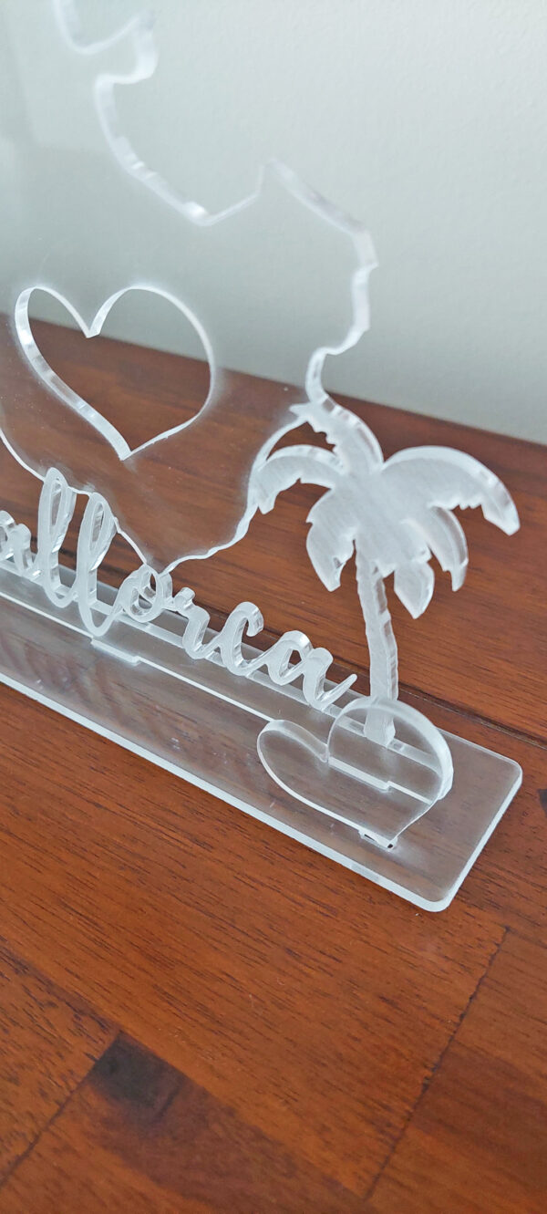 Acryl-Aufsteller Mallorca – moderne Deko mit Lasergravur, Geschenkidee & Highlight für Zuhause oder Ferienhaus