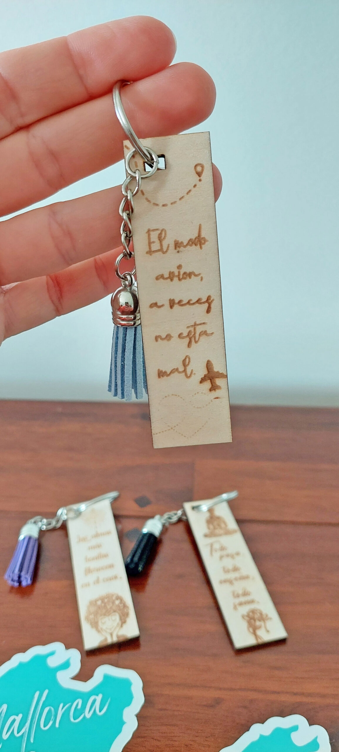 Schlüsselanhänger Anhänger Holz Spruch