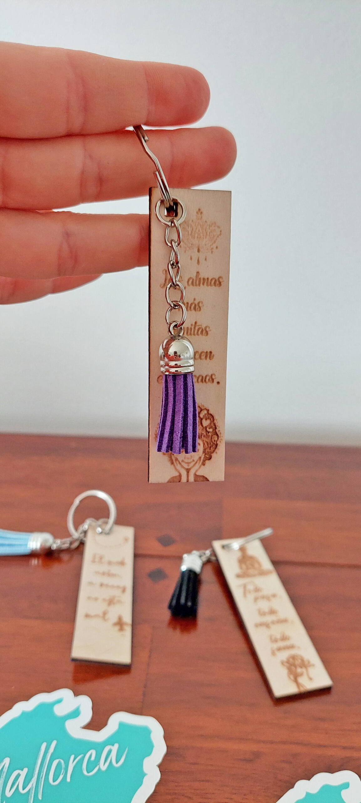 Schlüsselanhänger Anhänger Holz Spruch