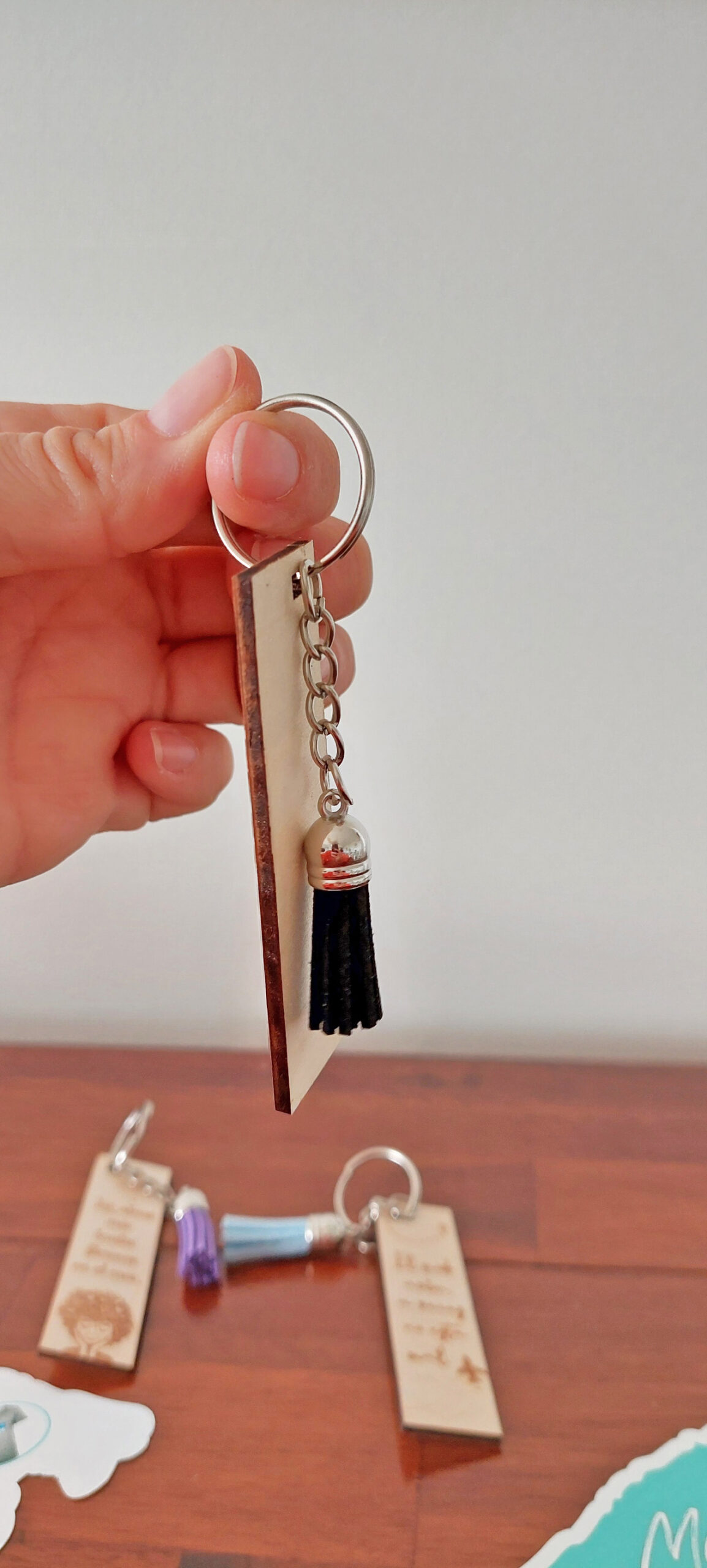 Schlüsselanhänger Anhänger Holz Spruch