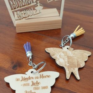 Schlüsselanhänger Anhänger Holz Engel