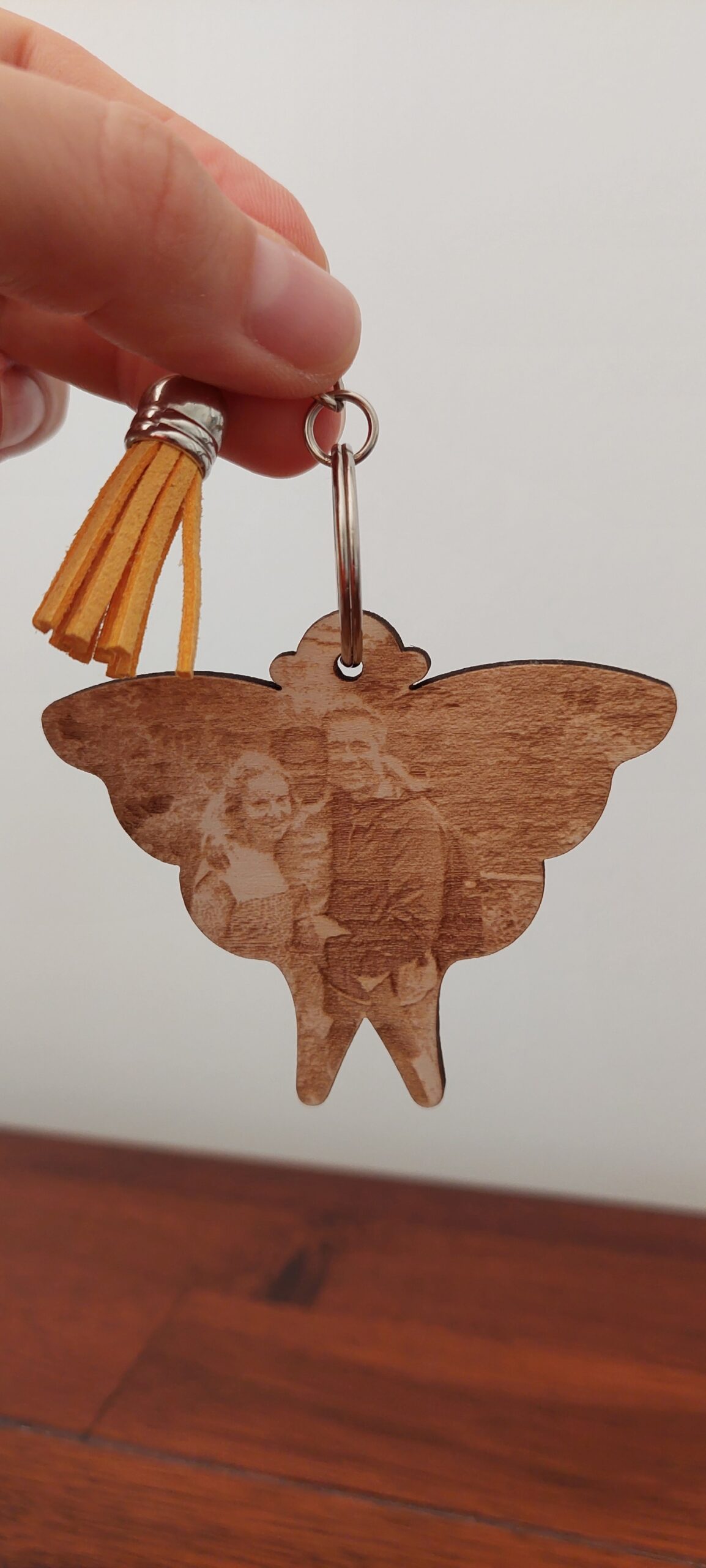 Schlüsselanhänger Anhänger Holz Engel