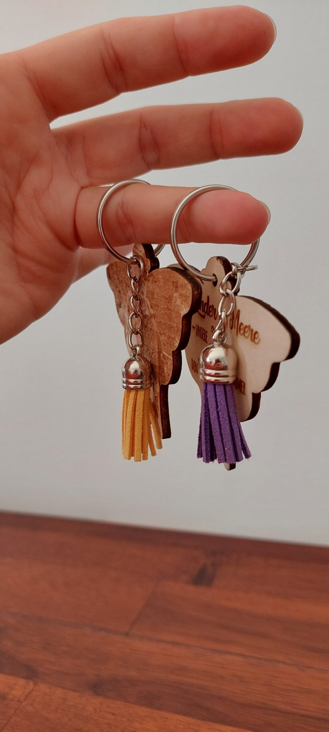 Schlüsselanhänger Anhänger Holz Engel