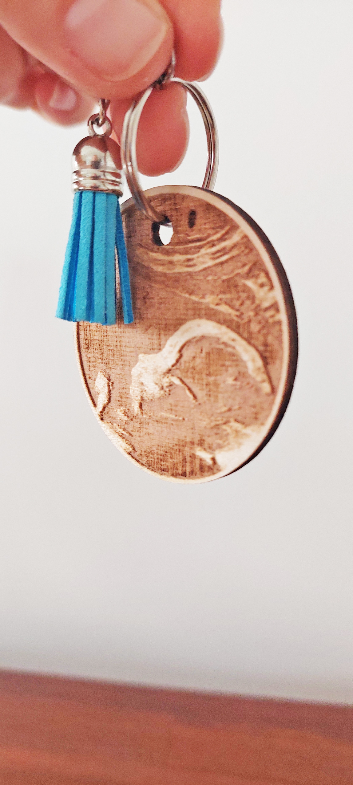 Schlüsselanhänger Anhänger Holz Ultraschallbild