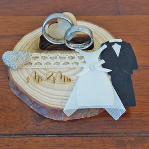 Hochzeitskissen Baumstamm Holz Ringkissen