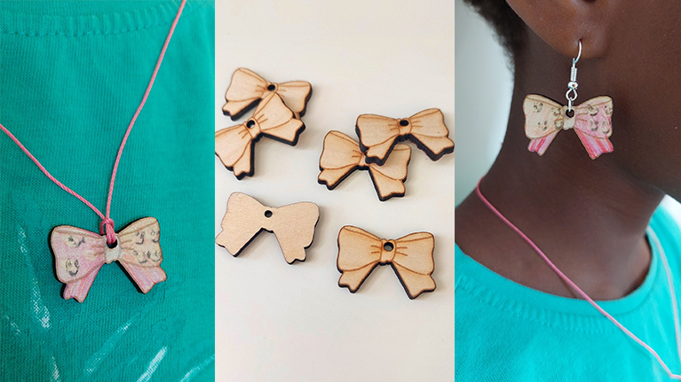 DIY-Projekt: Holzschleifen als Ohrringe & Kette