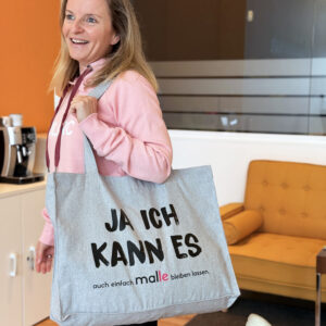 "JA ICH KANN ES auch einfach MAL(LE) bleiben lassen" Stanley/Stella recycelter Shoppingbeutel Strandbag grau